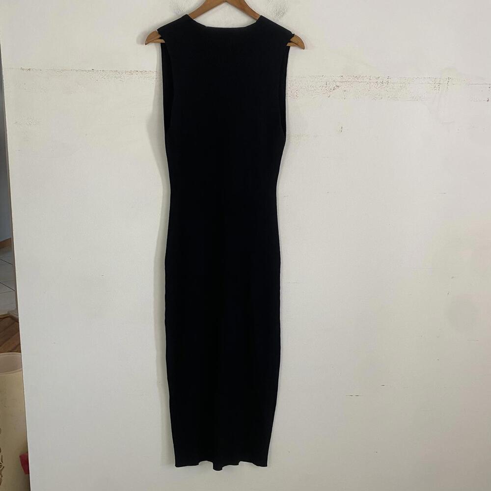 GAUGE81 Casar black ribbed v neck midi dress sz S - Picture 5 of 7
